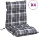 vidaXL Stoelkussens - 4 stuks - Lage rug - Ruitpatroon - Oxford stof - Grijs