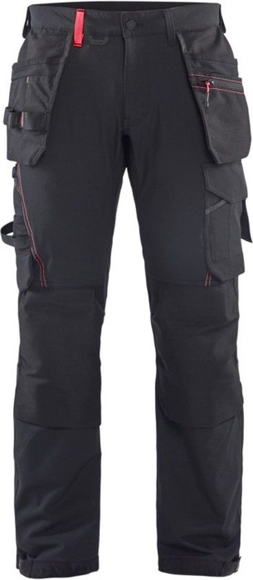 Blåkläder Werkbroek met 4-weg stretch 1522-1645 - Zwart/Rood - C60