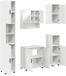 vidaXL Meuble de salle de bain 5 pièces Bois composite et métal blanc
