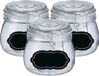 Zeller Weckpot/inmaakpot - 6x - 500 ml - glas - met beugelsluiting - incl. etiketten