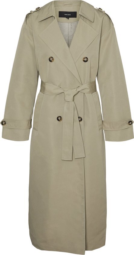 Vero Moda Jas Vmchloe Long Trenchcoat Ga Noos 10300263 Laurel Oak Dames Maat - XL