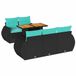 vidaXL 6-delige Loungeset met kussens polyrattan zwart