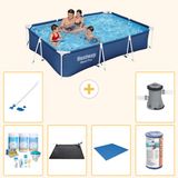 Bestway Rechthoekig Steel Pro Zwembad - 300 x 201 x 66 cm - Blauw
