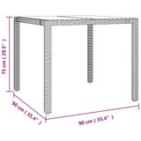vidaXL 3-delige tuinset met kussens, zwart, polyrotan