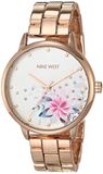Nine West Geaccentueerd kristallen polshorloge voor dames, Rose Gold., NW/2460FLRG