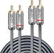LINDY 35349 RCA Audio Aansluitkabel [2x Cinch-stekker - 2x Cinch-stekker] 10 m Antraciet