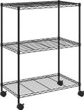 vidaXL - Opbergrek - met wielen - 3-laags - 60x35x81 cm - 150 kg - zwart