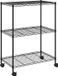 vidaXL - Opbergrek - met wielen - 3-laags - 60x35x81 cm - 150 kg - zwart