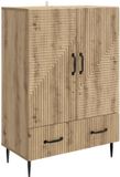 vidaXL Dressoir Artisanaal eiken 66 x 34,5 x 95 cm Bewerkt hout