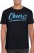 Bellatio Decorations Verkleed T-shirt voor heren - cheers - zwart - blauwe glitter - carnaval M