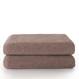 Top Towel Plus - Grote badhanddoeken - Set van 2 - 100 x 150 cm - 100% Katoen - Nerts