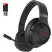 Fuegobird UG-01 - Casque de jeu sans fil 2,4 GHz - RGB - Casque Bluetooth avec microphone - Multiplateforme - Convient pour Nintendo Switch/PS4/PS5/PC - Noir Rouge