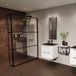 Riho Inloopdouche met Zijwand Grid 90x200 cm Helderglas Zwarte Profielen