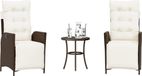 Maison Exclusive - Ensemble de bistro 3 pièces avec coussins, marron, en polyrotin