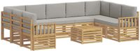 vidaXL Buiten bankenset 10 st Wit en Lichtgrijs Polyester