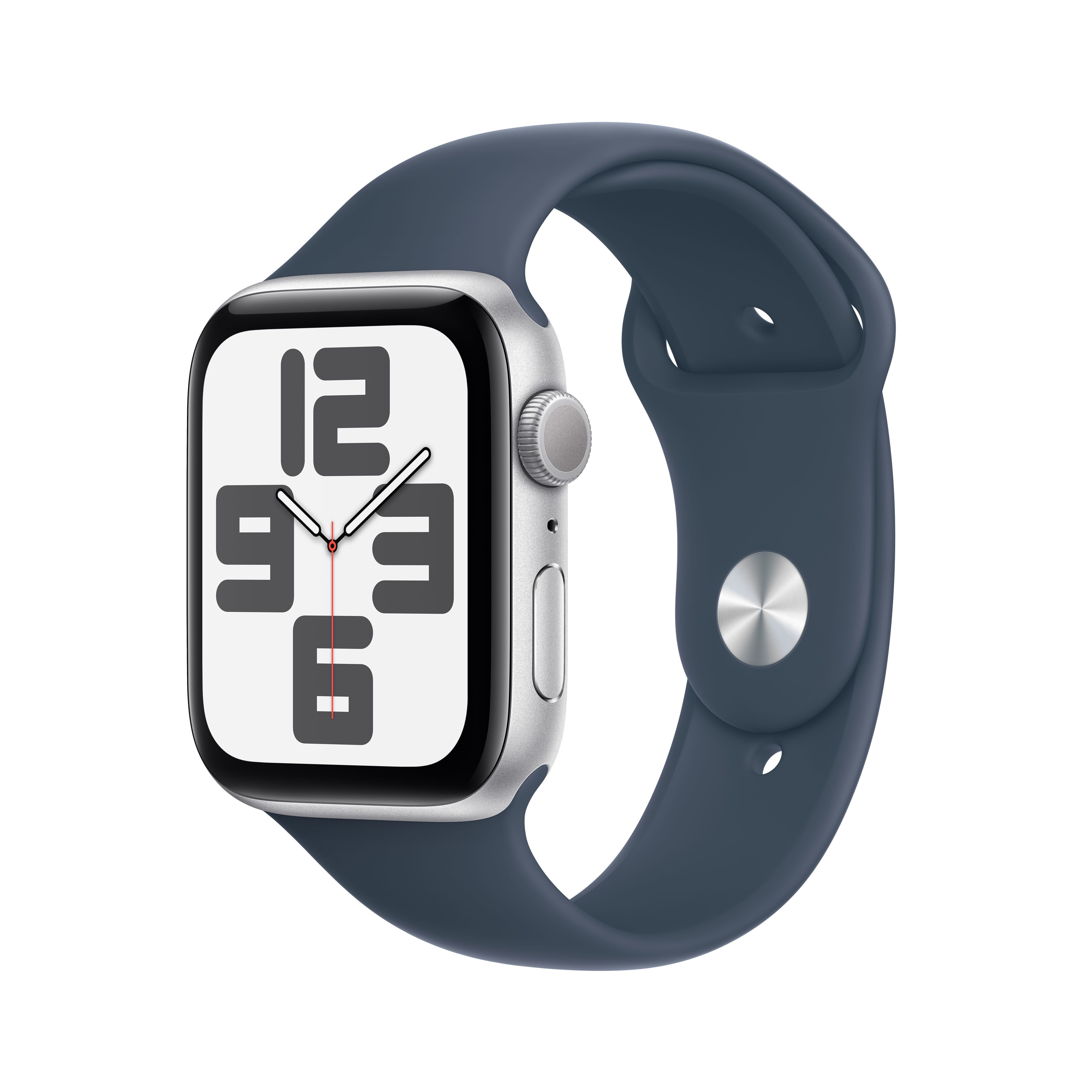 Apple Watch SE (2023) 44mm - Silver Aluminium Case with Storm Blue Sport Band - M/L