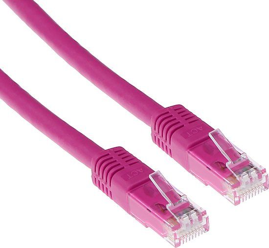ACT Roze 2 meter U/UTP CAT6 patchkabel met RJ45 connectoren IB1802