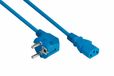 Kabelmeister SK0130-B030 Stromkabel Blau 3 m Netzstecker Typ E+F IEC C13