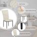 Chaises de salle à manger ergonomiques, set de 4 - Crème - Pieds en métal - Haut dossier - Confortable et stable - Convient pour cuisine et salle à manger - 42x94,5x59 cm