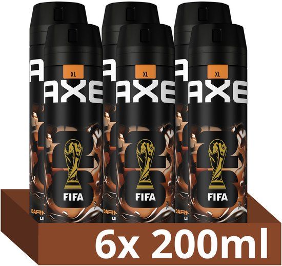 Axe Dark Temptation Bodyspray Deodorant - 6 x 200 ml - Voordeelverpakking