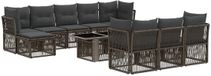 vidaXL - Tuinbank - Set - 11 - st - Grijs - poly - rattan