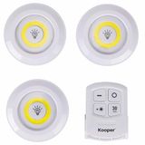 Kooper 3-delige set met afstandsbediening, werkt op batterijen, wit
