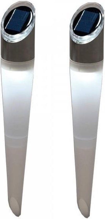 Konstsmide Assisi Solar LED Prikspot - 35cm - Wit - 2 Stuks