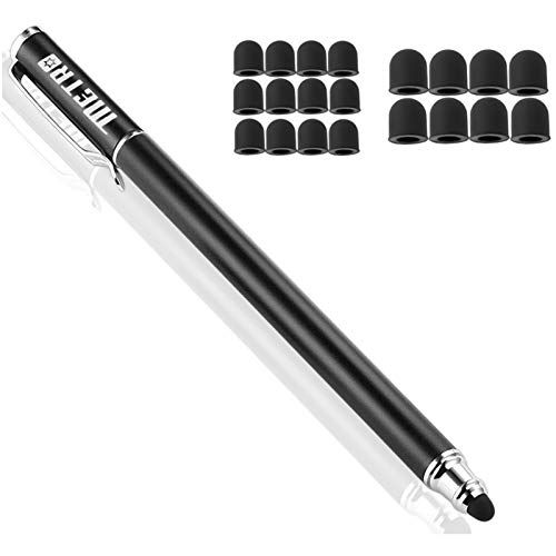 Metro 2 in 1 premium stylus touchpen stylus met 20 x reservepunten voor iPhone ipad Samsung Galaxy smartphones en tablets (zwart)