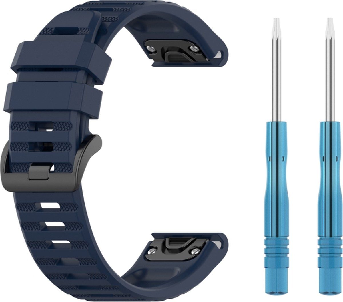 Intercella Siliconen bandje donkerblauw voor Garmin Fenix 5/5 Plus/6/7/7 Pro/Forerunner 935/945/Quatix 5/Approach S60/S62