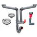 Franke Kit Siphon Évier 2 Cuves Avec Vidage Manuel – Prise Lave-vaisselle Intégrée – Tubulure Gain De Place – Compatible Éviers Franke