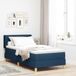 Prolenta Maison Exclusive - Lit boxspring avec matelas et tête de lit Bleu 200 x 100 cm Tissu