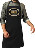 Bellatio Decorations Naam cadeau master chef Naud keukenschort zwart bbq schort cadeau heren vaderdag verjaardag Pensioen