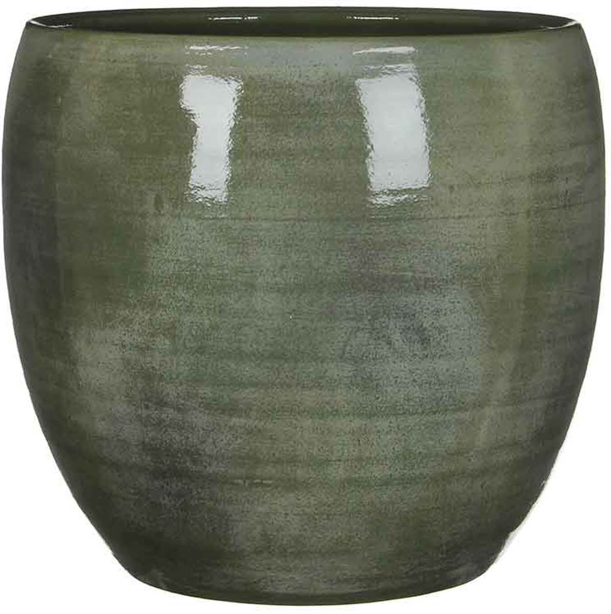 Mica Decorations - lester ronde pot groen - maat in cm: 31 x 33