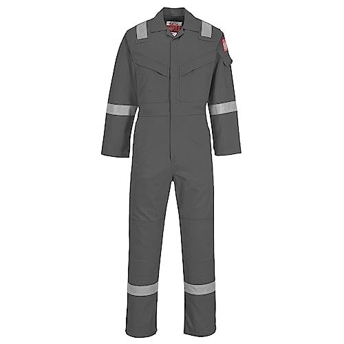 Portwest FR50 Flame Retardant Anti-Static Coverall, Grey, Regular, Size XXL