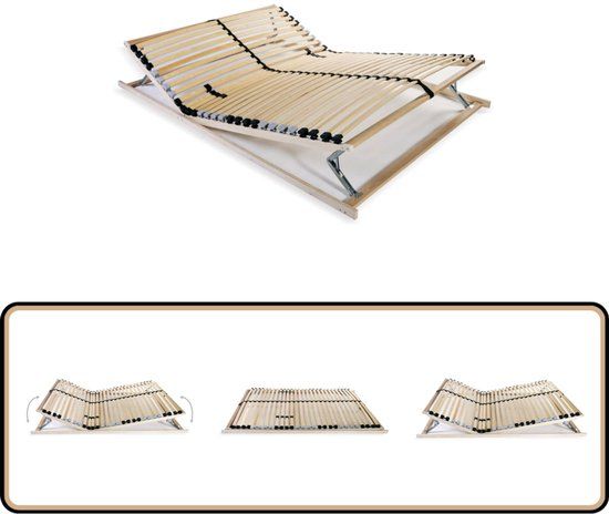 vidaXL Lattenbodem - 100x200 cm - 7 zones - 28 latten - Bruin