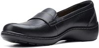 Clarks Dames Cora Daisy Loafer Flat, Zwart Tumbled Leather, 10 X-Wide