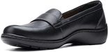 Clarks Dames Cora Daisy Loafer Flat, Zwart Tumbled Leather, 10 X-Wide