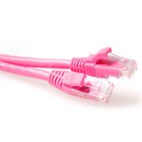 ACT Roze 5 meter U/UTP CAT6 patchkabel snagless met RJ45 connectoren