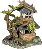 Nobby Aquarium Ornament Huis - Bonsai - Planten - Bruin - Groen - Grijs - 17,5 x 15,5 x 19,8 cm