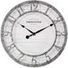 PRESENTIME & Co 10" boerderij-serie wandklok, kwartsuurwerk, Shiplap-stijl, verhoogd 3D Arabisch cijfer, gegalvaniseerde afwerking