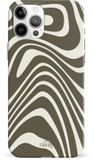 xoxo Wildhearts Boogie Wonderland Vert - Double Layer - Hard case utilisable derrière une vitre pour iPhone 12 Pro hoesje - Étui à imprimé vagues vert - Étui de protection antichoc utilisable derrière une vitre pour iPhone 12 Pro hoesje - Étui avec imprimé vagues vert