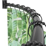 PrettyHome Verstelbare gebogen douchestang van aluminium en metaal, uittrekbaar, 38 tot 72 cm, prachtig telescopisch design, personaliseerbaar, voor badkamer, zwart chroom