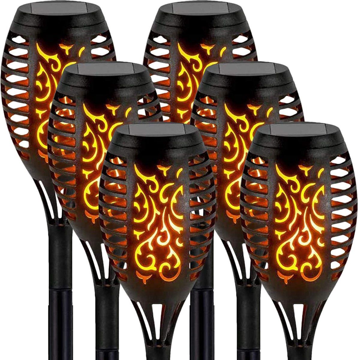 Grundig set tuinlampen - solar - 36 5 cm hoog - led - rvs