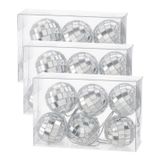 Cepewa disco kerstballen - 18x stuks - zilver - D3 cm - foam/glas - discobal/discobol