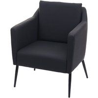 HWC-H93a Lounge fauteuil, fauteuil cocktail fauteuil relax ~ kunstleer zwart