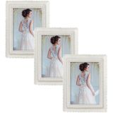 Zep 3x stuks kunststof fotolijst parel wit geschikt voor een foto van 15 x 20 cm