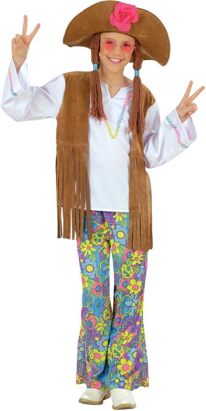 Vegaoo Hippiepak voor meisjes - Kinderkostuum - 122/134