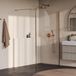 Brauer Oblivion - Inloopdouche - Helder Glas - 140 x 200 cm - met Zijwand 40 cm - incl. Glascoating - PVD Koper Geborsteld
