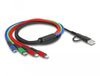 Delock 87884 USB-kabel USB 2.0 1,2 m USB A/USB C naar 2x Lightning / Micro USB-B / USB C Zwart, Blauw, Groen, Rood