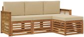 vidaXL Acacia Hout Buitenbank Set 4-delig Natuurlijk et Beige